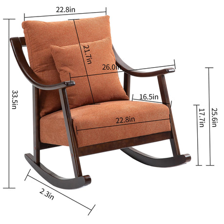 woven fabric Mid Century Modern Accent Chairs Comfy Upholstered Glider Arm Chair with Solid Wood for Living Room Bedroom Balcony - V.I.P Digital Presence