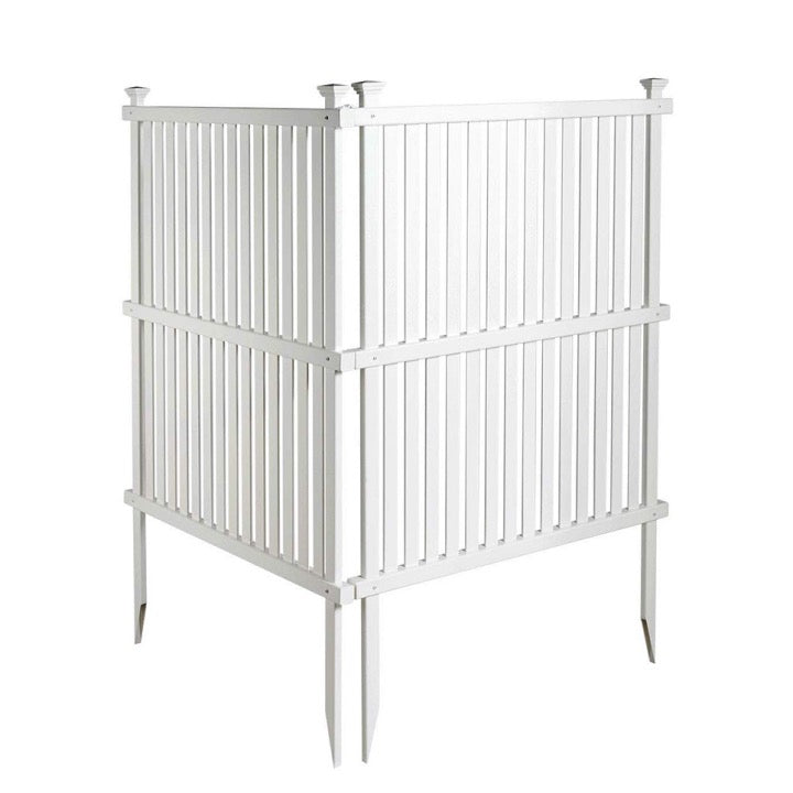 Privacy Screen Panels Kit Air Conditioner Trash Can Enclosure Vinyl white color - V.I.P Digital Presence