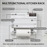 3-in-1 Wall Kitchen Roll Holder, with Upgraded Magnetic Suction Cup, for Foil, Cling Film, and Aluminium Foil Dispensing - V.I.P Digital Presence