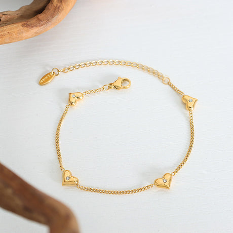 Titanium Steel Zircon Heart Bracelet - V.I.P Digital Presence