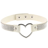 Japan's Harajuku Soft Girl Black Rhinestone Peach Heart Love-Shaped Collar Women's Neck Strap Collarbone Necklace Short - V.I.P Digital Presence