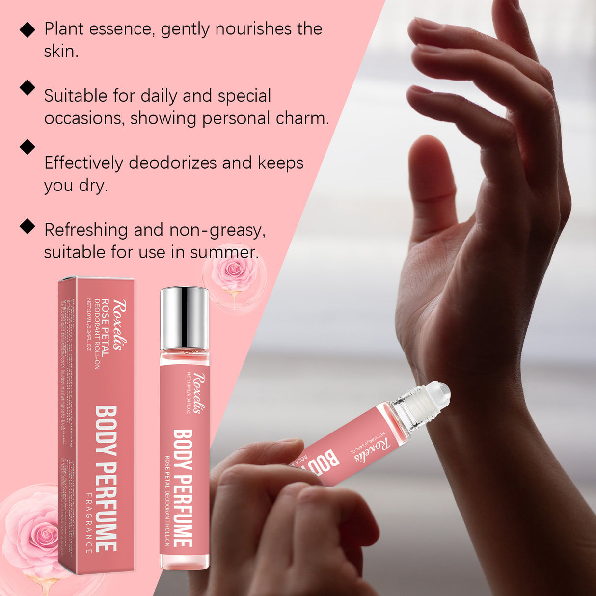 Rose Body Ball Perfume Fresh Natural Fragrance Bloom Charm Fragrance Light Touch Ball Perfume - V.I.P Digital Presence