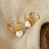 18K Gold-Plated Bead Dangle Earrings - V.I.P Digital Presence