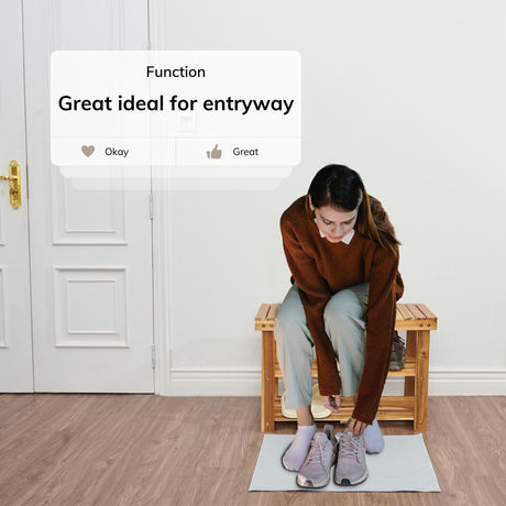 Acacia Wood Shoe Rack Bench Strong Weight Bearing Upto 200 LBS Best Ideas For Entryway Frontdoor Bathroom, Natural Color. - V.I.P Digital Presence