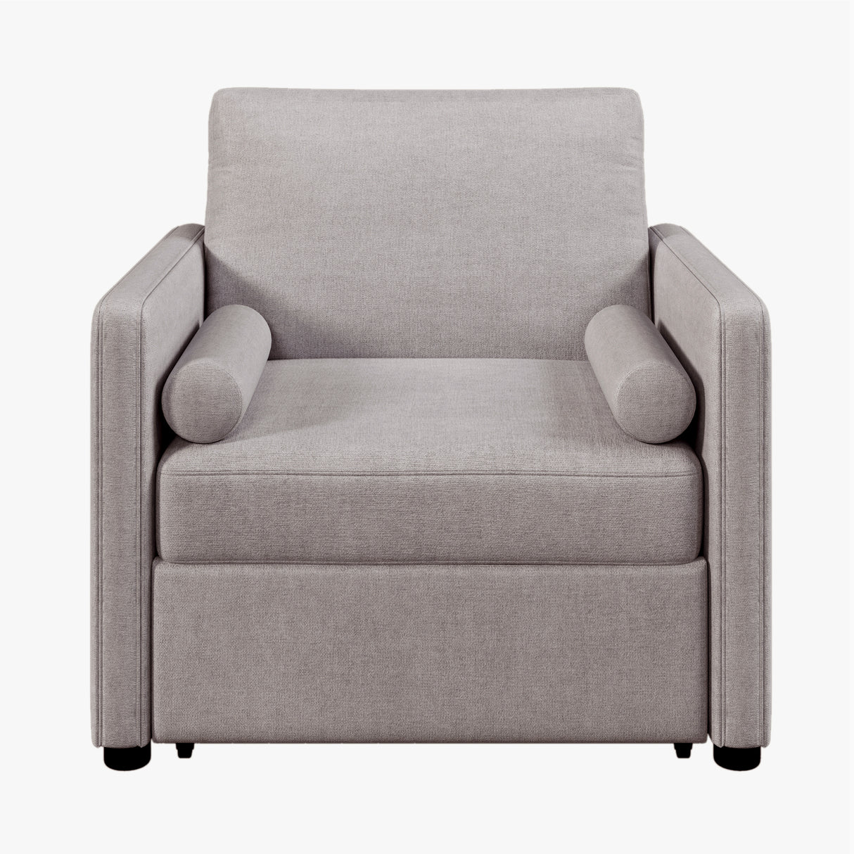 3 in 1 Convertible Sleeper Chair with Adjustable Backrest, Lounger Chair Turns Into Bed, Single Bed for Living Room, Linen, Tan - V.I.P Digital Presence