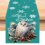 Owl Linen Table Flag Christmas Day Table Decoration Tablecloth Kitchen Restaurant Tablecloth Tea Table Cloth - V.I.P Digital Presence