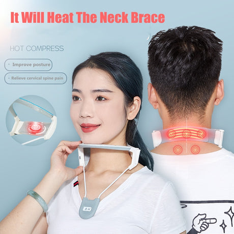 Lightweight NECK Helper Braces Pain,Supports Improving Forward Head Posture with heat  Discreet Comfortable Cervical Collar - V.I.P Digital Presence