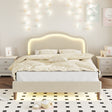 Full Size Velvet Upholstered Smart LED Bed Frame with Adjustable Height Headboard,No Box Spring Needed,Easy Assembly,Beige - V.I.P Digital Presence