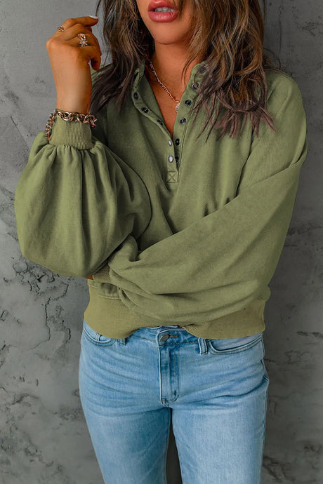 Half Snap Long Sleeve Sweatshirt - V.I.P Digital Presence