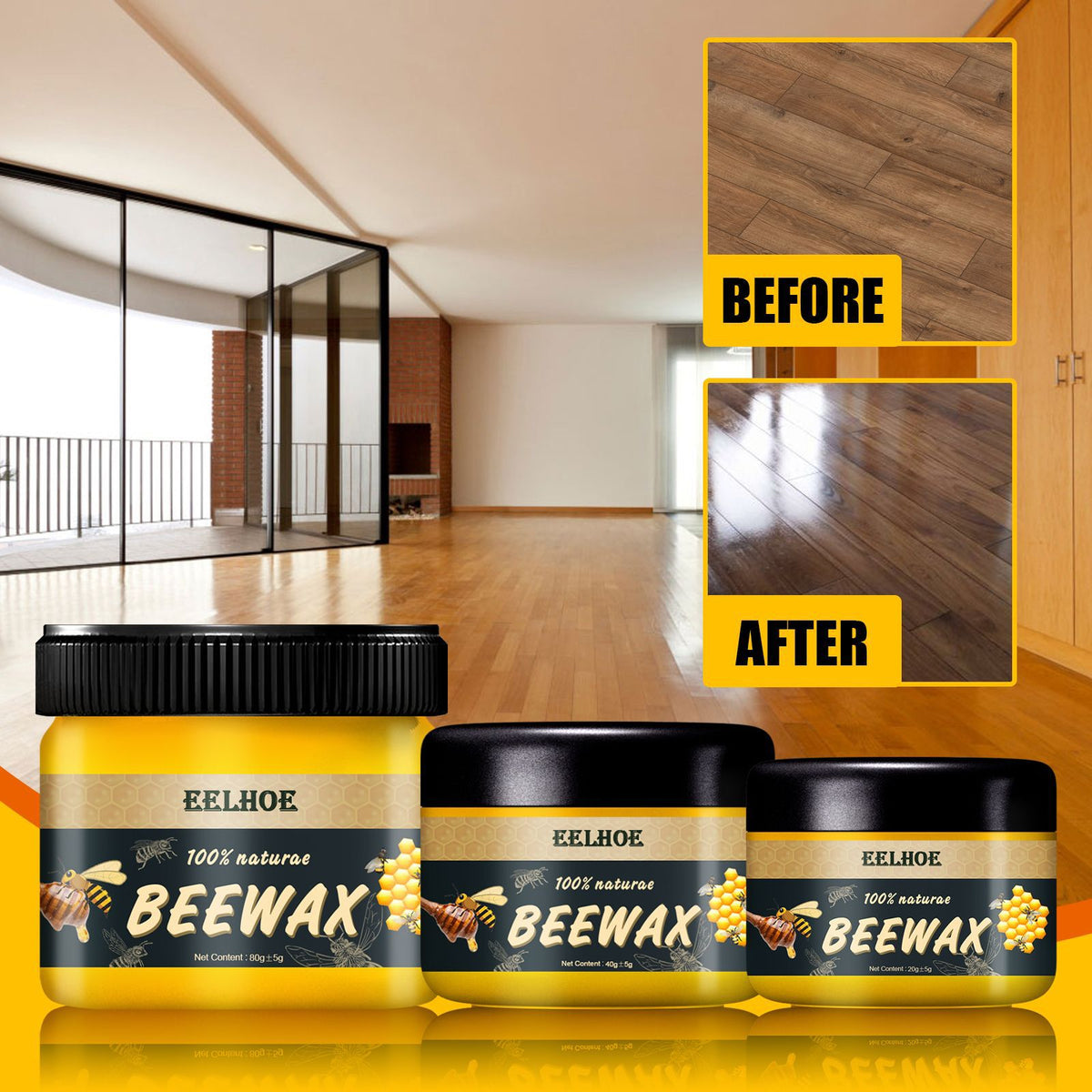 EELHOE Natural Beeswax Furniture Care Polishing Beeswax Waterproof Brightening Wear-resistant Wood Floor Care Beeswax - V.I.P Digital Presence