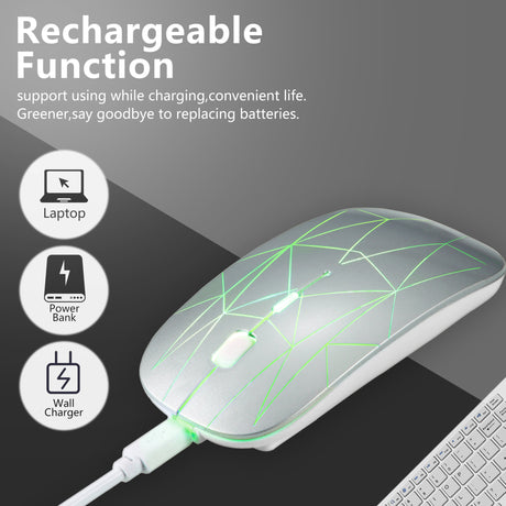 Suitable for Microsoft Surface Light up Silent Type c+USB Dual Interface Mouse Wireless Mouse - V.I.P Digital Presence