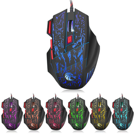 Flowing Crack Colorful Luminous Gaming Mouse Wired Blaze Bird Mouse - V.I.P Digital Presence