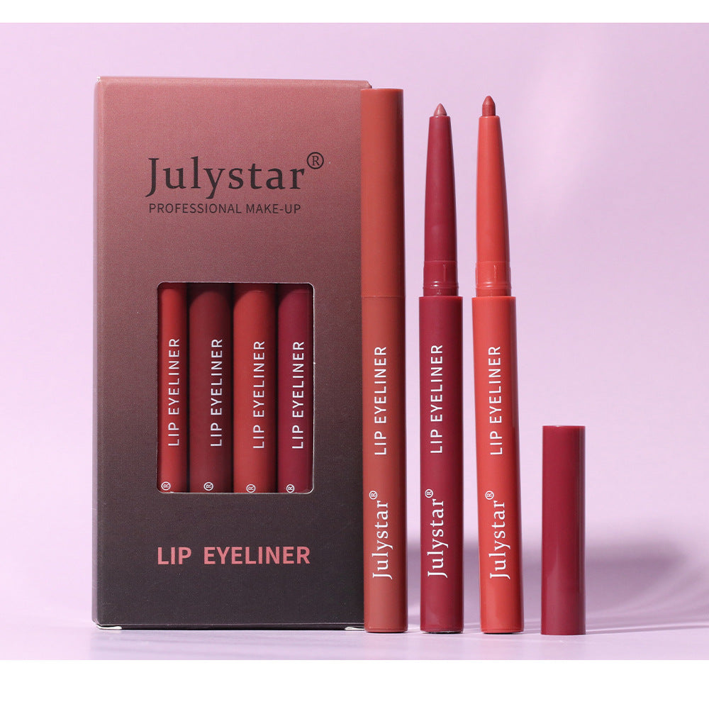 Lipstick Pink Six Pack Lipstick Pen Waterproof Matte Velvet Fog Rotary Lipliner - V.I.P Digital Presence