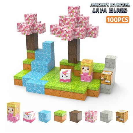 My Building World Magnetic Cube DIY Cherry Blossom Mountain Children's Educational Puzzle Assembly Toy Gift - V.I.P Digital Presence