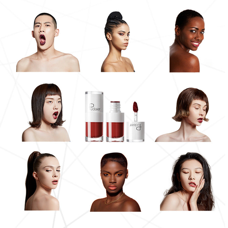 Pudaier Lipstick Small White Bottle Matte Lip Gloss Color Development Moisturizing Not Smudged Waterproof Non-Stick Cup Lip Glaze - V.I.P Digital Presence