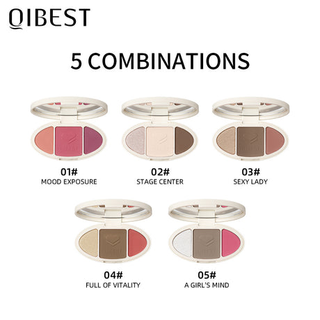 QIBEST High Gloss Repairing All-In-One Plate Matte Brightening Glitter Powder Blush Rouge Plate Powder Cake Repairing Plate - V.I.P Digital Presence