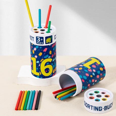 Children's puzzle color classification cup 1-3 year old baby color cognition Montessori classification bucket toy - V.I.P Digital Presence