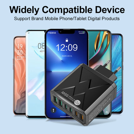 Fast charging mobile phone charger standard PD55W QC3.0+PD25W 3PD+3USB travel charging head - V.I.P Digital Presence