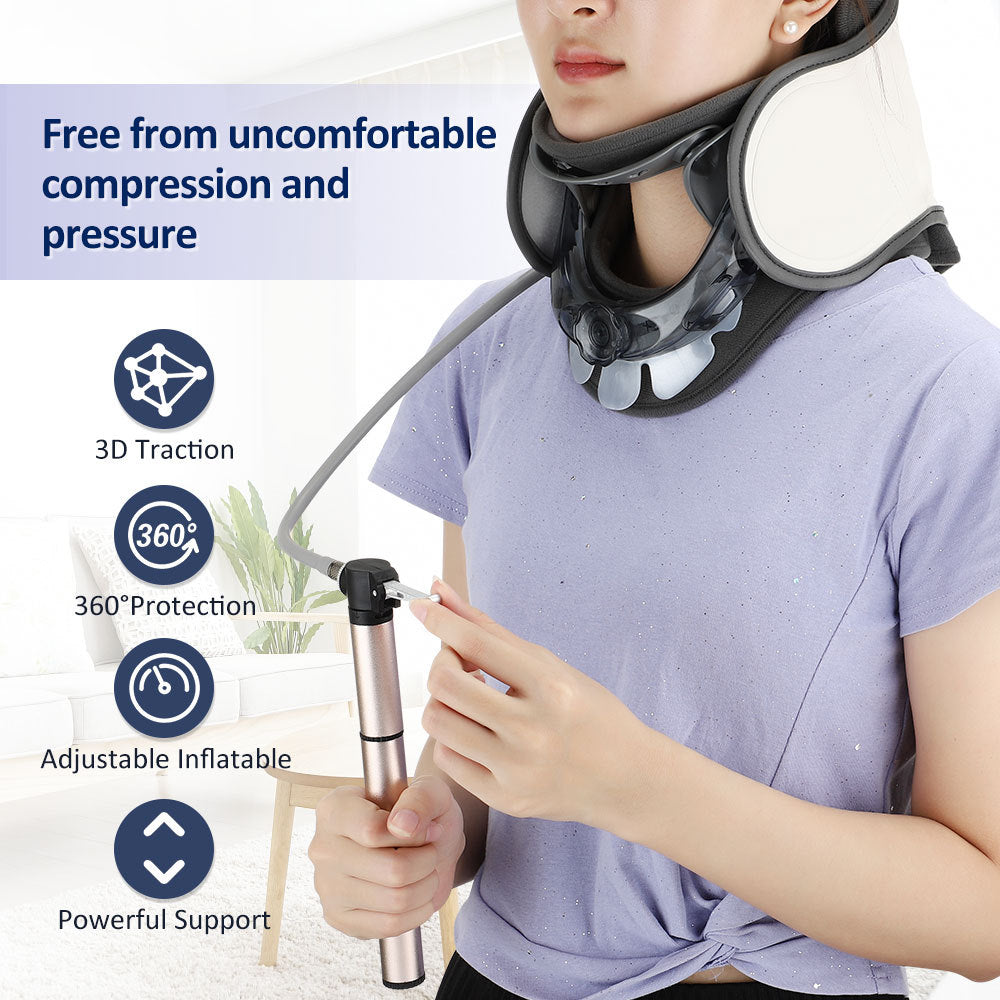Adjustable Neck Tractor Home Inflatable Massage Cervical Vertebra Fixed Support Breathable Sports Neck Guard - V.I.P Digital Presence