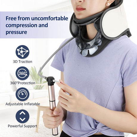 Adjustable Neck Tractor Home Inflatable Massage Cervical Vertebra Fixed Support Breathable Sports Neck Guard - V.I.P Digital Presence