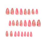 Manicure Wearable Nails Pink Nails Dot Ink Gold Foil Nail Art Stickers White Flower Nail Stickers Removable Nail - V.I.P Digital Presence