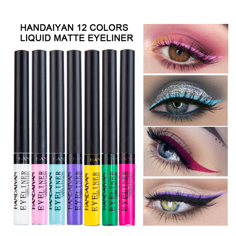 HANDAIYAN FDA Approved Color Matte Eyeliner Liquid Imitation Water 12-Pack - V.I.P Digital Presence