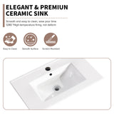 30 Inch Bathroom Ceramic Sink Basin, White - V.I.P Digital Presence