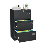Filing Cabinet Lateral File Cabinet 3 Drawer Blcak Locking Metal File Cabinets Three Drawer - V.I.P Digital Presence