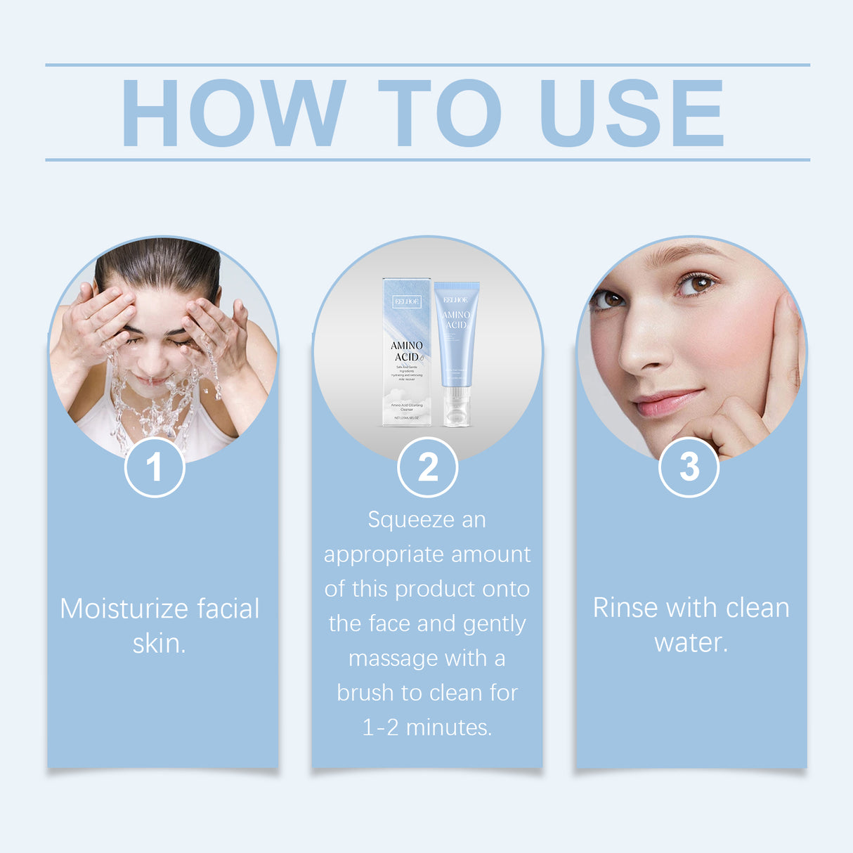 Amino Acid Cleanser Refreshing Non-Greasy Gentle Pore Cleanser Moisturizing Moisturizing Cleanser