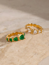 Stainless Steel Heart Rhinestone Ring - V.I.P Digital Presence