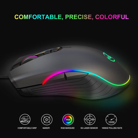 Wired gaming mechanical mouse glowing RGB PUBG e-sports computer laptop USB mouse - V.I.P Digital Presence