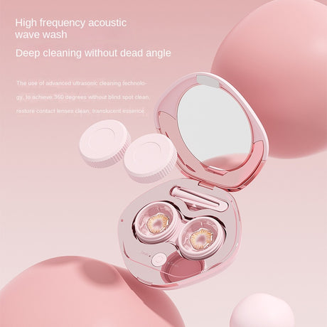 Ultrasonic cleaner, electric portable contact lens, contact lens, replaceable cleaning compartment - V.I.P Digital Presence