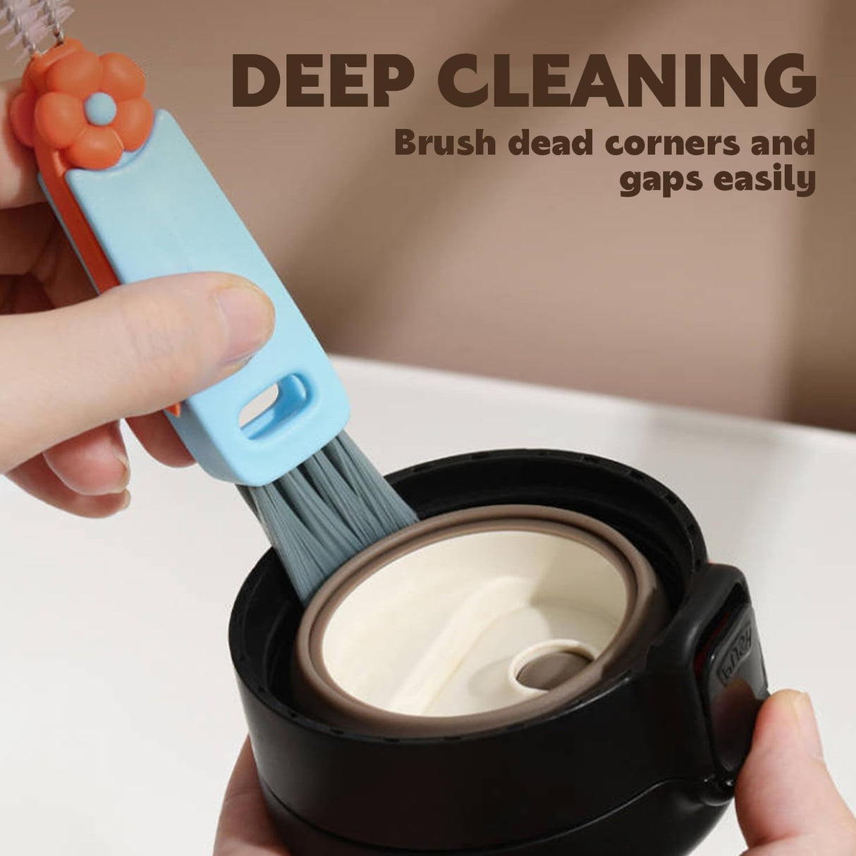 3 in 1 Cup Lid Cleaning Brush Crevice Cleaning Brush for Bottle Gap Tight Spaces Cup - V.I.P Digital Presence