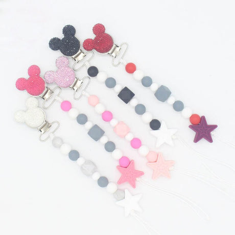 Silicone Round Beads and Star Beads Pacifier Clip Chain Strap Cute Dummy Nipple Leash Strap for Infant Toddler Baby Feeding - V.I.P Digital Presence