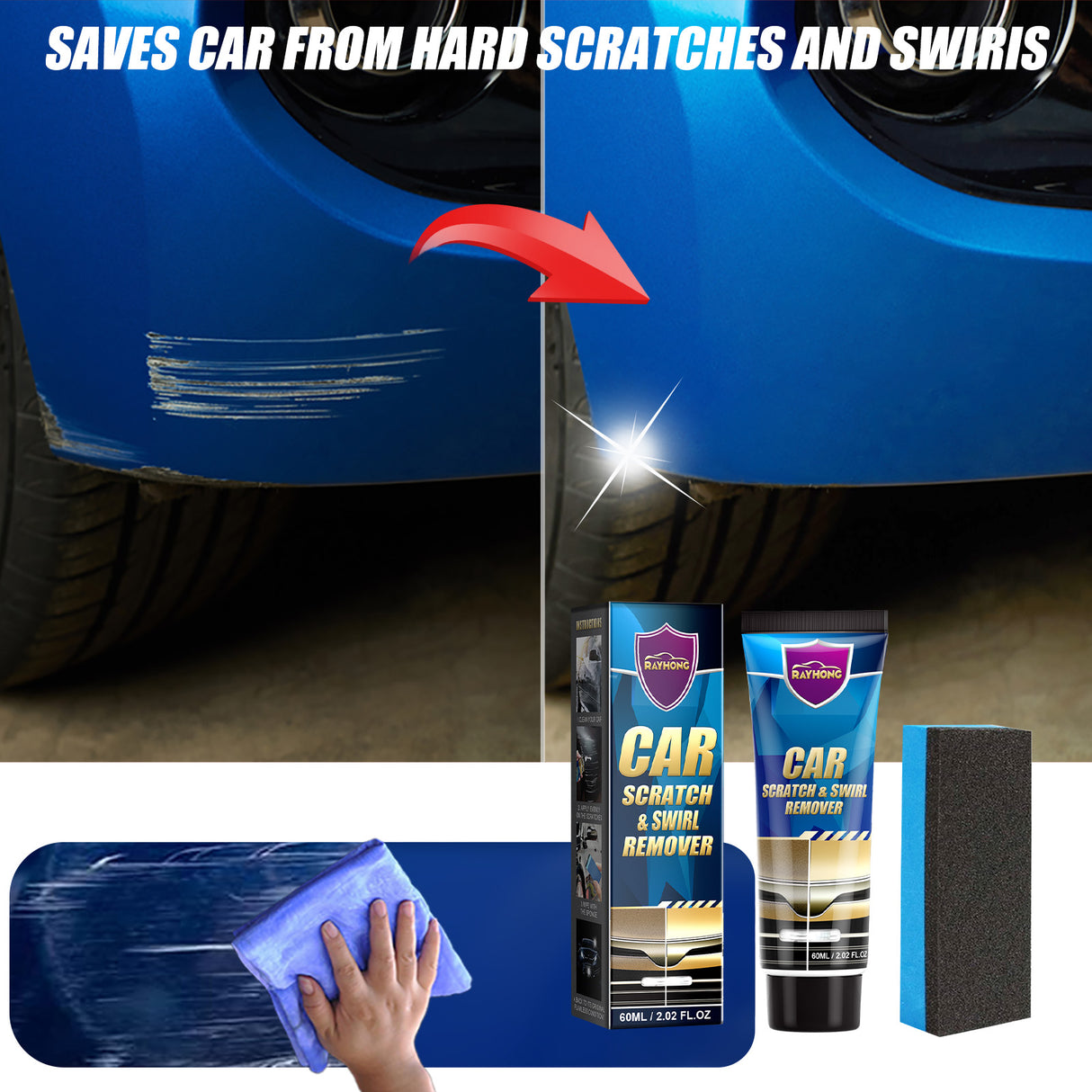 Car Scratch Repair Cream, Car Maintenance Refurbishment Paint Scratches Scratches Polishing Paint Repair Paste - V.I.P Digital Presence
