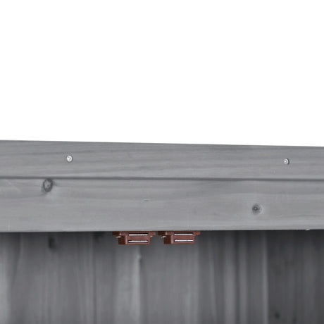 Wooden Garden Shed 3-tier Patio Storage Cabinet Outdoor Organizer Wooden Lockers with Fir Wood (Gray Wood Color -Shutter Design) - V.I.P Digital Presence