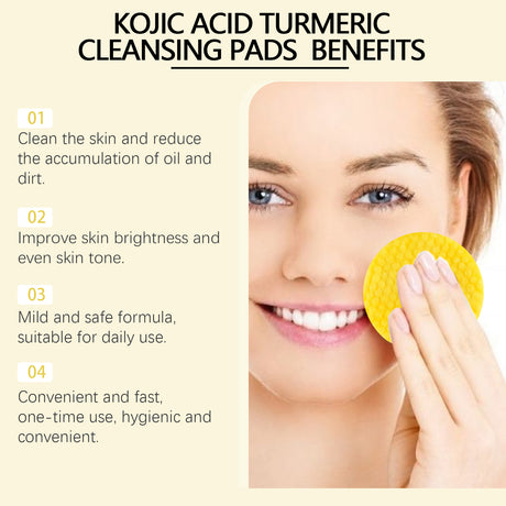 Turmeric Acid Cleansing Pad Facial Skin Pore Cleansing, Makeup Remover Gentle Exfoliating Cleansing Pad - V.I.P Digital Presence