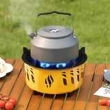 Estufa de gas portátil de 7 núcleos para acampar, con potente potencia de fuego, bolsa de transporte, ideal para acampar al aire libre, senderismo y pesca.