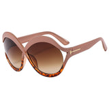 oversized round sunglasses for women leopard brown big frame sun glasses - V.I.P Digital Presence