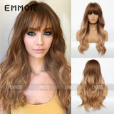 Black Brown Bangs Long Curly Hair Natural Full Head Set Chemical Fiber Wig Female Full Head - V.I.P Digital Presence