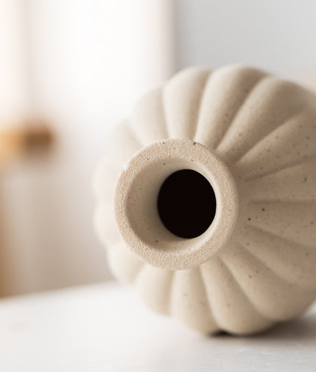 Simple retro frosted coarse pottery circular rust colored home black spot retro pastoral style ceramic vase - V.I.P Digital Presence