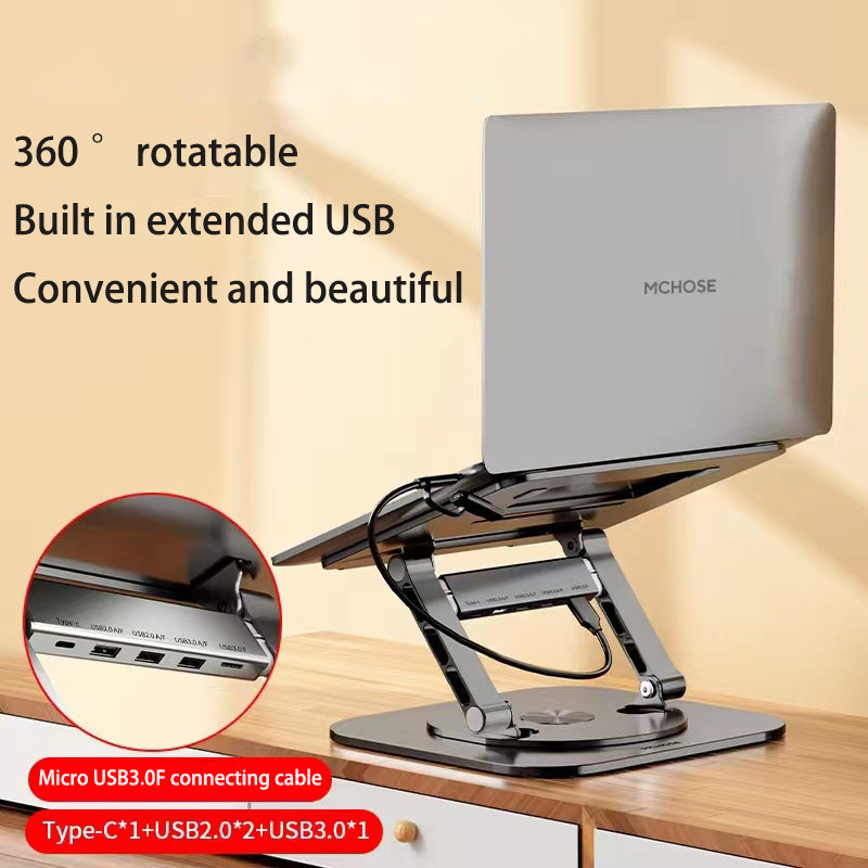 Soporte para portátil MCHOSE LS928 de 3.ª generación, de aleación de aluminio, plegable, de alta elevación y giratorio