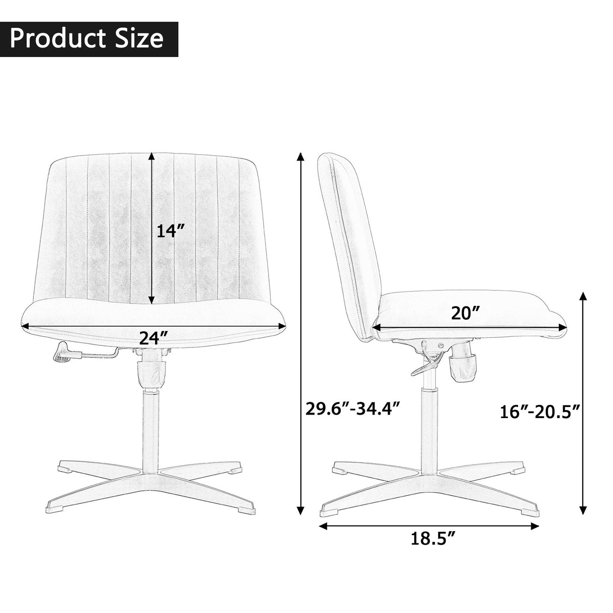 Black High Grade Pu Material. Home Computer Chair Office Chair Adjustable 360 ° Swivel Cushion Chair - V.I.P Digital Presence
