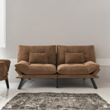 Leatehr Feeling Brown Convertible Folding Modern sofa Bed - V.I.P Digital Presence