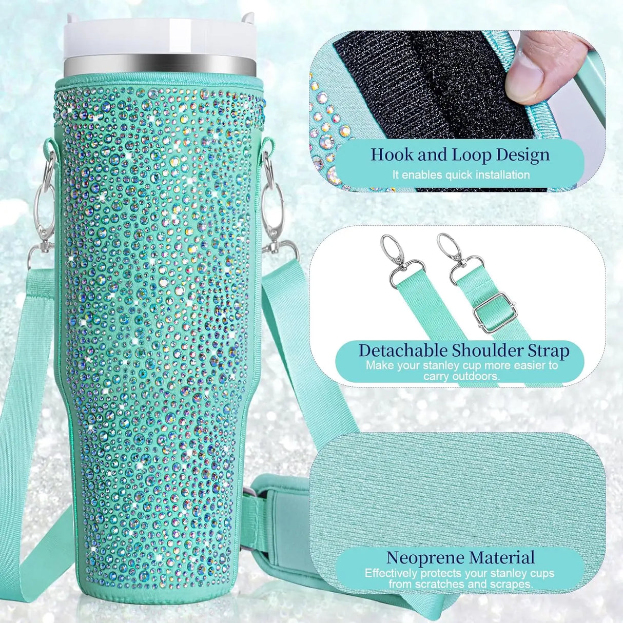 Diamond Mug Sleeves For  Portable Water Kettle Carrier Holder Bag With Straps Outdoor Drinkware Accessory - V.I.P Digital Presence