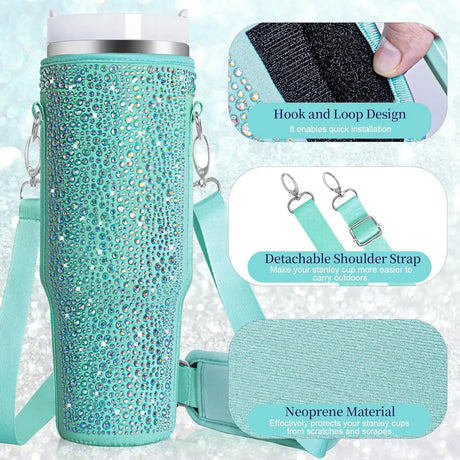 Diamond Mug Sleeves For  Portable Water Kettle Carrier Holder Bag With Straps Outdoor Drinkware Accessory - V.I.P Digital Presence