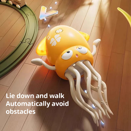 Creative Dancing Squid: auto-sense, obstacle-avoid e-pet with music, lights, rechargeable & interactive gift. - V.I.P Digital Presence