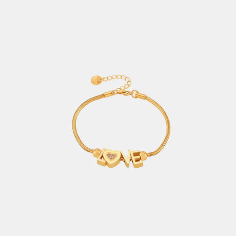 Titanium Steel Rhinestone Letter Bracelet - V.I.P Digital Presence