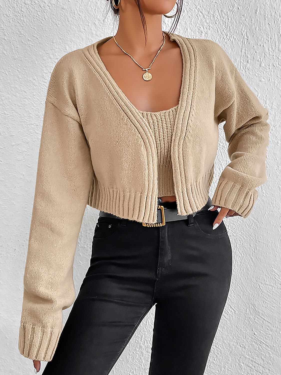 Essential Sweater Cami & Cardigan Set