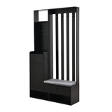39.3'W70.8'H multifunctional corridor shoe cabinet with soft padded nail board and black hanger with entrance hook - V.I.P Digital Presence